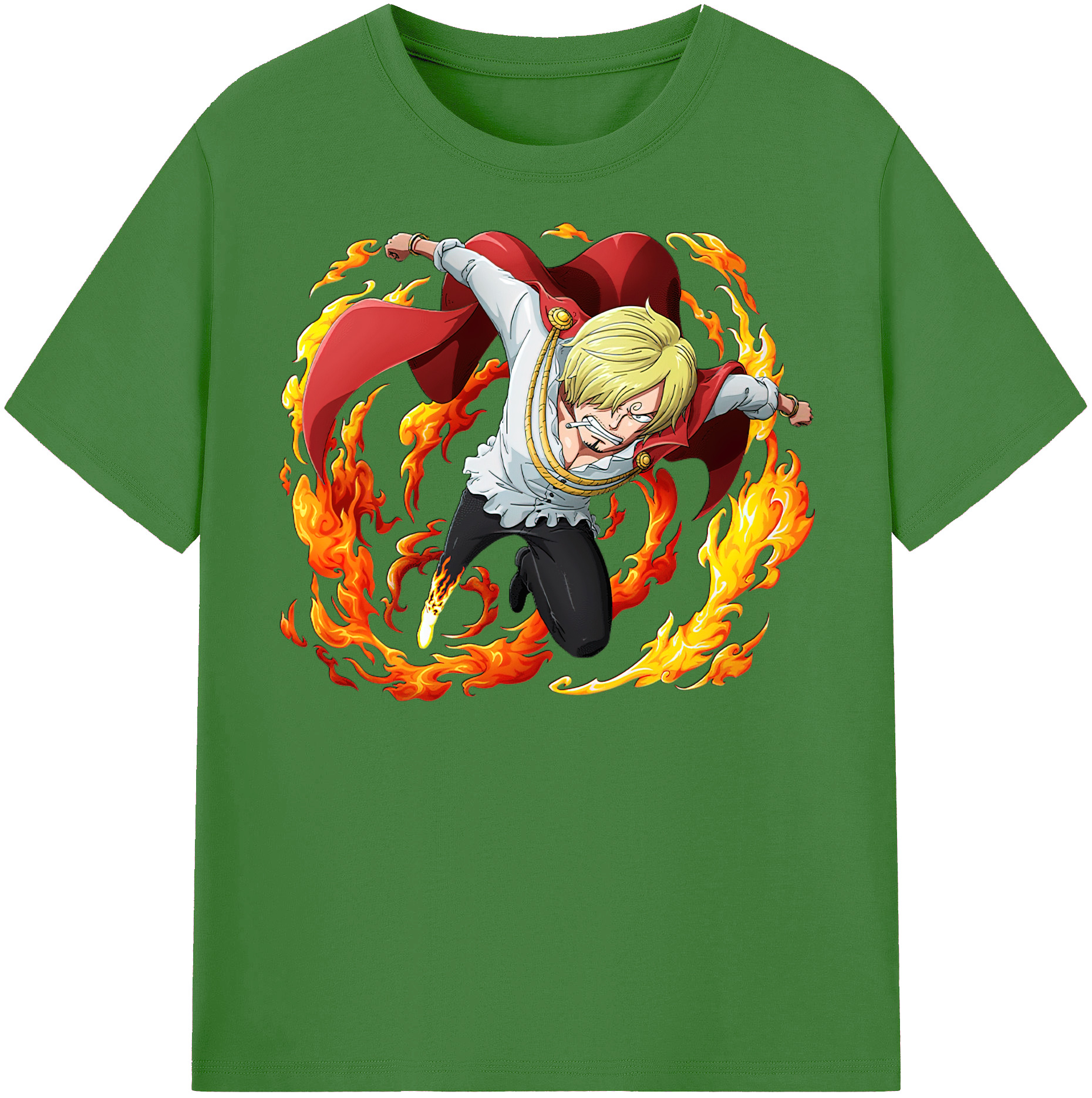 （画像用） ワンピース サンジ ONE PIECE Sanji レディースカジュアルプリントTシャツ（綿100％）